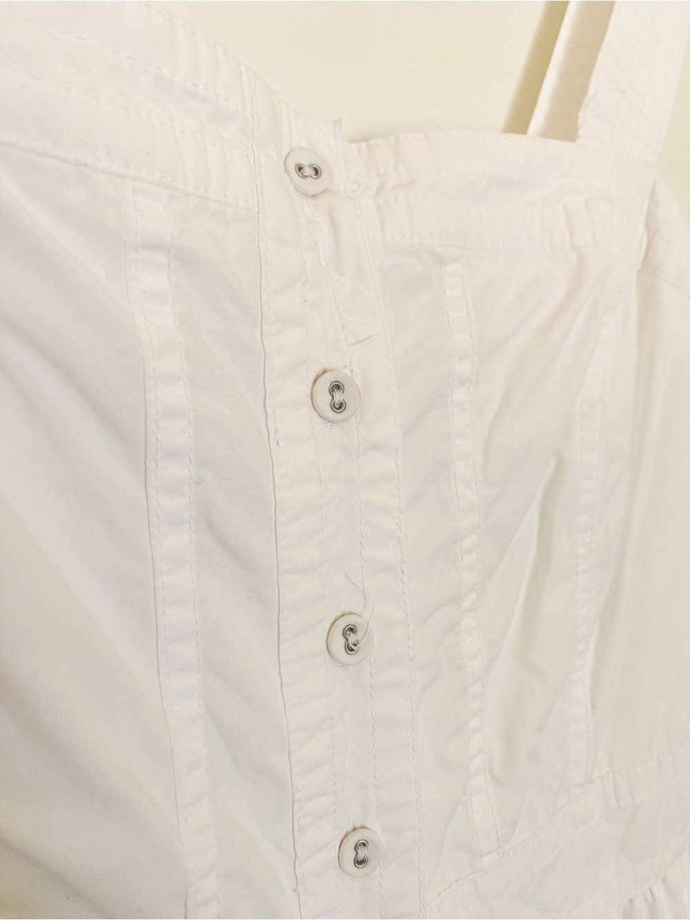 BANANA REPUBLIC | 100% Cotton Midi Dress | Button-Front Tiered Luxury Sundress - Picture 4 of 9